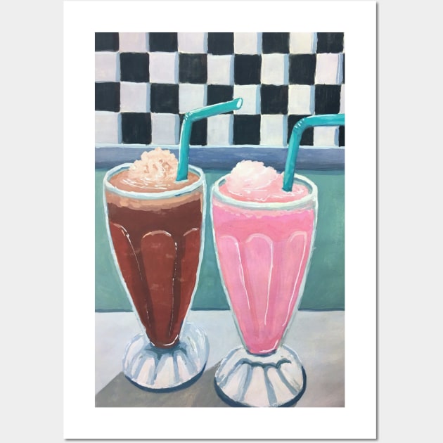 Milkshakes gouache painting Wall Art by emmawtj